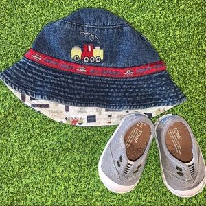 Little Legends Denim Train Bucket Hat 3-9M
